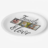 Gepersonaliseerde familie- en liefdesfotocollage papieren bordje (Gekanteld)