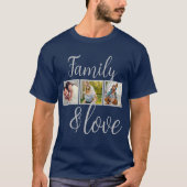 Gepersonaliseerde familie- en liefdesfotocollage t-shirt (Voorkant)