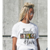 Gepersonaliseerde familie- en liefdesfotocollage t-shirt