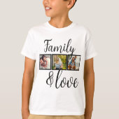 Gepersonaliseerde familie- en liefdesfotocollage t-shirt (Voorkant)