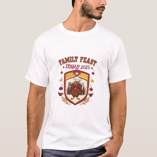 Gepersonaliseerde familie Feast Squad 2025 Thanksg T-shirt (Voorkant)
