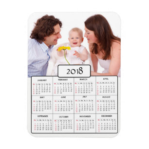 Gepersonaliseerde familie Foto 2018 Calendar Magne Magneet