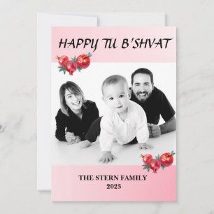 Gepersonaliseerde familie Foto Happy Tu B'shvat Feestdagenkaart