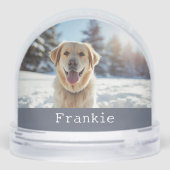 Gepersonaliseerde familie foto hond vrolijk kerstf sneeuwbol (Achterkant)