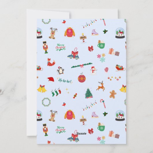 Gepersonaliseerde familie foto ingelijst schattige feestdagenkaart (Achterkant)