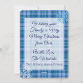 Gepersonaliseerde Familie Foto Kerstmis Kaart Plai (Achterkant)