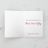 Gepersonaliseerde familie Foto Merry Kerstmis Feestdagen Kaart (Binnen)