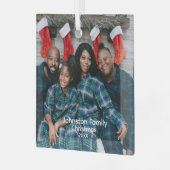 Gepersonaliseerde familie foto Ornament, Keepsake Glas Ornament (Voorkant links)