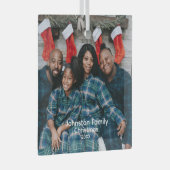 Gepersonaliseerde familie foto Ornament, Keepsake Glas Ornament (Voorkant Rechts)