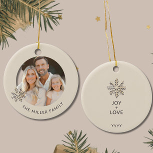Gepersonaliseerde Familie Foto Sneeuwvlok Ornament