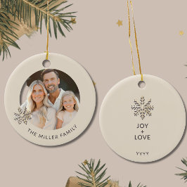 Gepersonaliseerde Familie Foto Sneeuwvlok Ornament