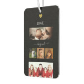 Gepersonaliseerde familie fotocollage op zwart luchtverfrisser (Links)