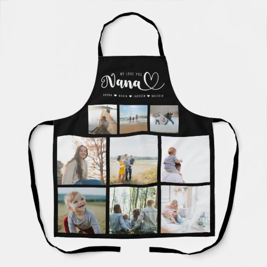 Gepersonaliseerde familie fotocollage We houden va Schort (Voorkant)