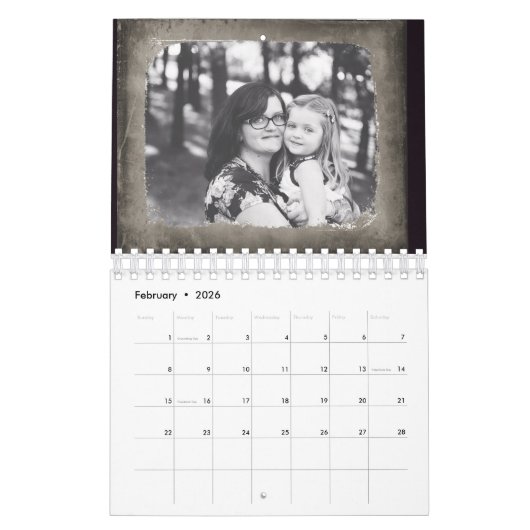 Gepersonaliseerde familie foto's kalender (Feb 2026)