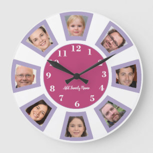 Gepersonaliseerde familie foto's klok