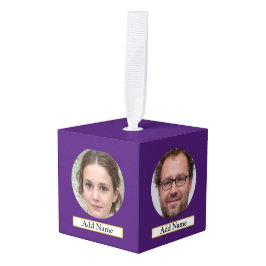 Gepersonaliseerde familie Houten Kubus Ornament