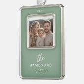 Gepersonaliseerde familie ingelijst kerst ornament (Links)