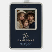 Gepersonaliseerde familie ingelijst kerst ornament (Voorkant)