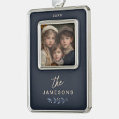 Gepersonaliseerde familie ingelijst kerst ornament (Links)