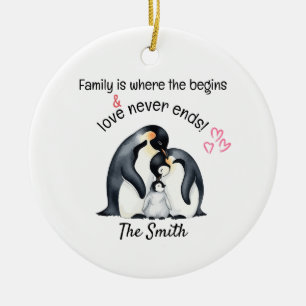 Gepersonaliseerde familie is waar liefde nooit ein keramisch ornament