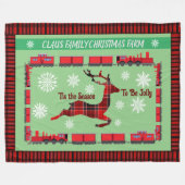 Gepersonaliseerde Familie Kerst Boerderij 2.0 Fleece Deken (Voorkant (Horizontaal))
