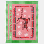 Gepersonaliseerde Familie Kerst Boerderij Fleece Deken (Voorkant)