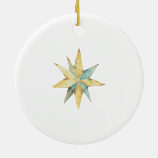 Gepersonaliseerde Familie Kerst Joseph Mary Jesus Keramisch Ornament (Achterkant)