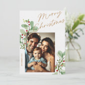 Gepersonaliseerde Familie Kerst Kaarten Uniek Fees (Staand voorkant)