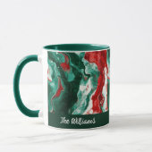 Gepersonaliseerde Familie Kerst Mok – Marmeren Ont (Links)