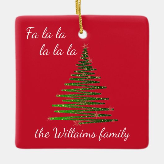 Gepersonaliseerde familie kerst ornament (Voorkant)