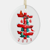 Gepersonaliseerde familie kerst ornament, keramisch ornament (Rechts)