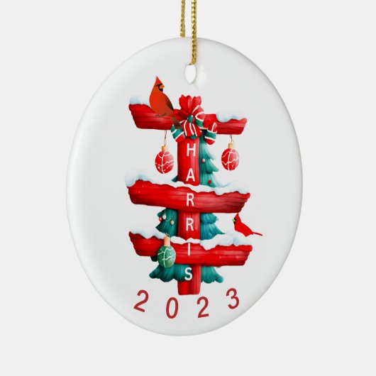 Gepersonaliseerde familie kerst ornament, keramisch ornament (Rechts)