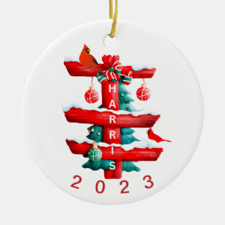 Gepersonaliseerde familie kerst ornament, keramisch ornament