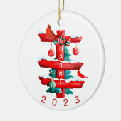 Gepersonaliseerde familie kerst ornament, keramisch ornament (Links)