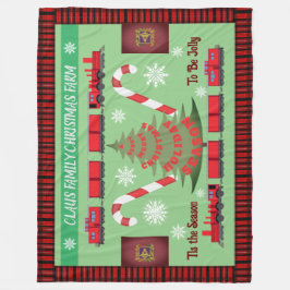 Gepersonaliseerde Familie Kerstboom Boerderij 2.0 Fleece Deken