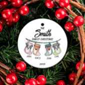 Gepersonaliseerde familie Kerstkousen Keramisch Ornament