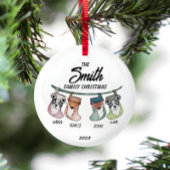 Gepersonaliseerde familie Kerstkousen Keramisch Ornament