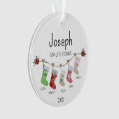 Gepersonaliseerde Familie Kerstkousen Ornament (voorkant)