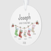 Gepersonaliseerde Familie Kerstkousen Ornament (voorkant)