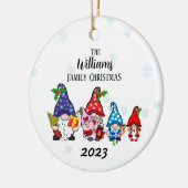 Gepersonaliseerde Familie Kerstmis Gnomen meisje b Keramisch Ornament (Links)