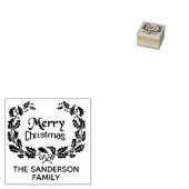 Gepersonaliseerde Familie Kerstmis Holly krans Rubberstempel (Gestempeld)