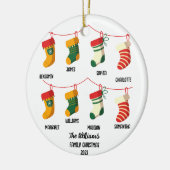 Gepersonaliseerde Familie Kerstmis met 8 aangepast Keramisch Ornament (Links)