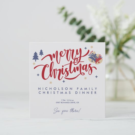 Gepersonaliseerde Familie Kerstmis met Foto Kaart (Staand voorkant)