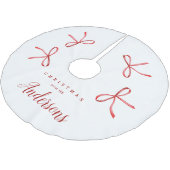 Gepersonaliseerde Familie Kerstmis - rood lint Kerstboom Rok (Gekanteld)