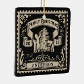 Gepersonaliseerde  familie kerststempel keramisch ornament (Rechts)