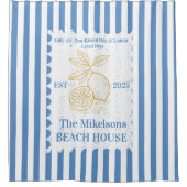 Gepersonaliseerde familie Kust Lemon Beach House D Douchegordijn (Voorkant)