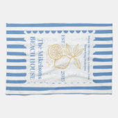 Gepersonaliseerde familie Kust Lemon Beach House D Theedoek (Horizontaal)