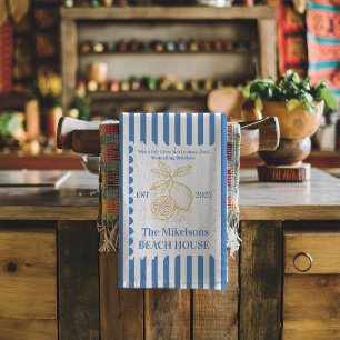 Gepersonaliseerde familie Kust Lemon Beach House D Theedoek