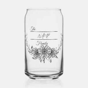 Gepersonaliseerde familie-Logo Blikvorm Glas