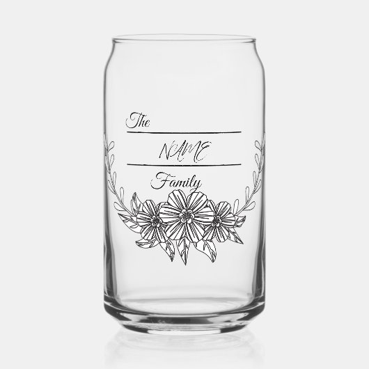 Gepersonaliseerde familie-Logo Blikvorm Glas (Voorkant)